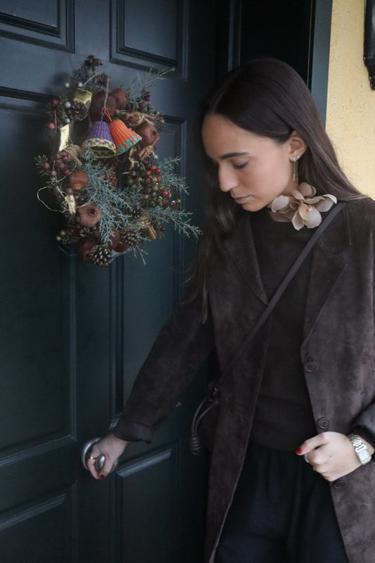 Chocker terciopelo marrón