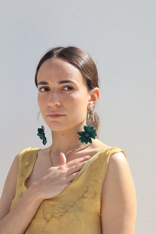 Pendientes Hibiscus Verde