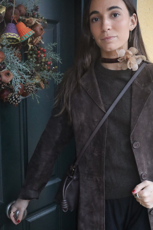 Chocker terciopelo marrón