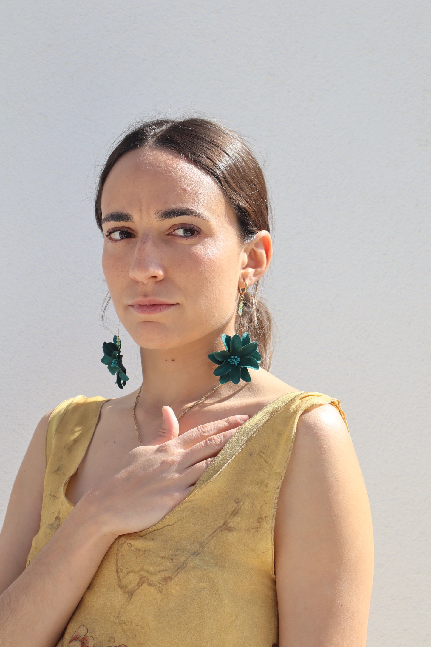 Pendientes Hibiscus Verde