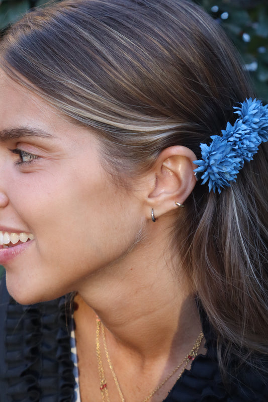 Pasador tres dalias azul