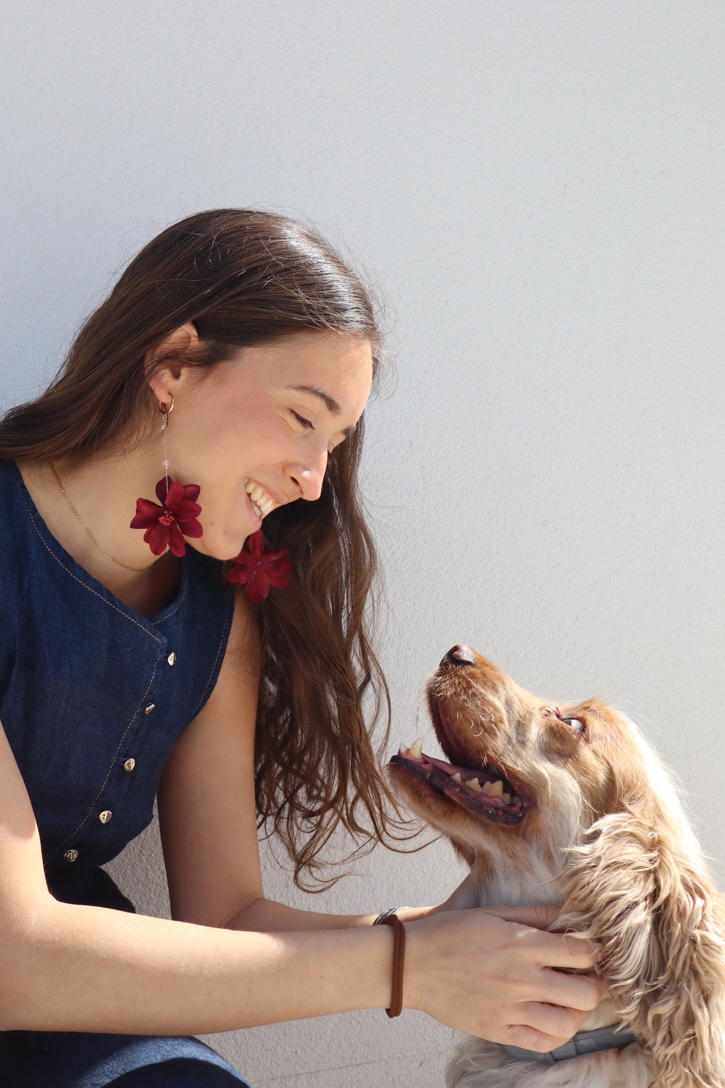 Pendientes Hibiscus Burdeos