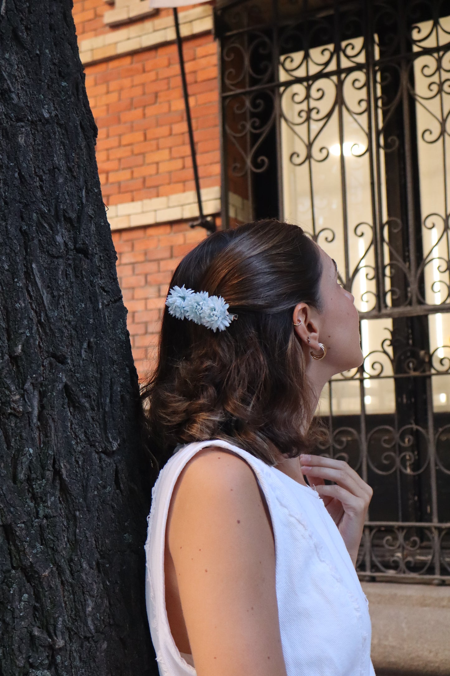 Tres Dalias Azul Cielo