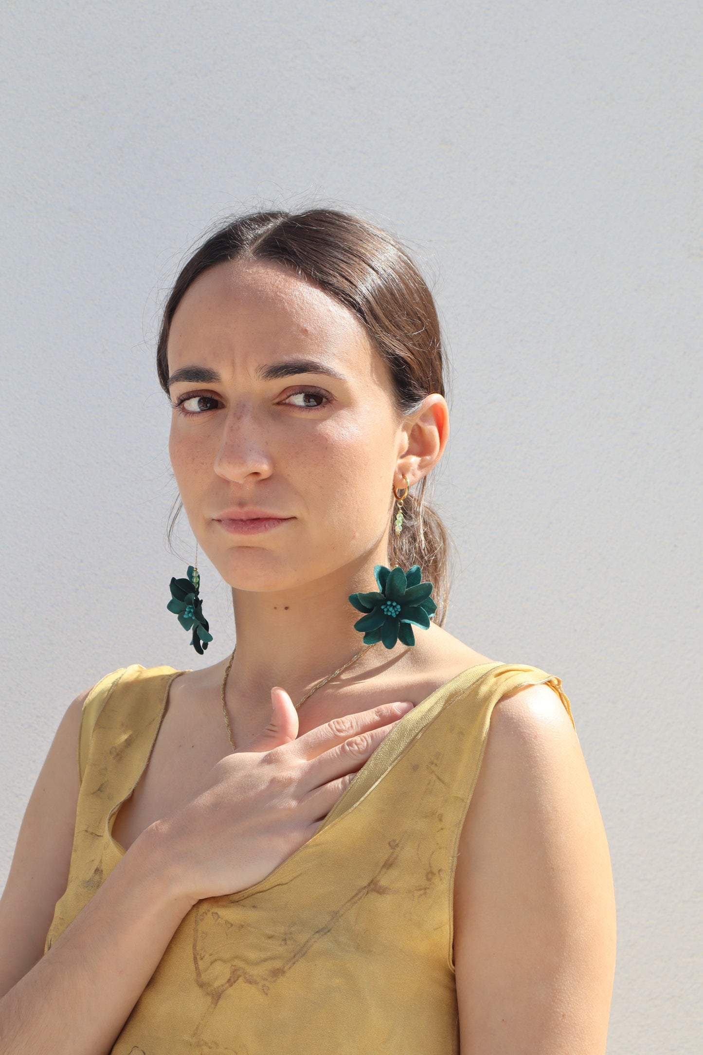 Pendientes Hibiscus Verde