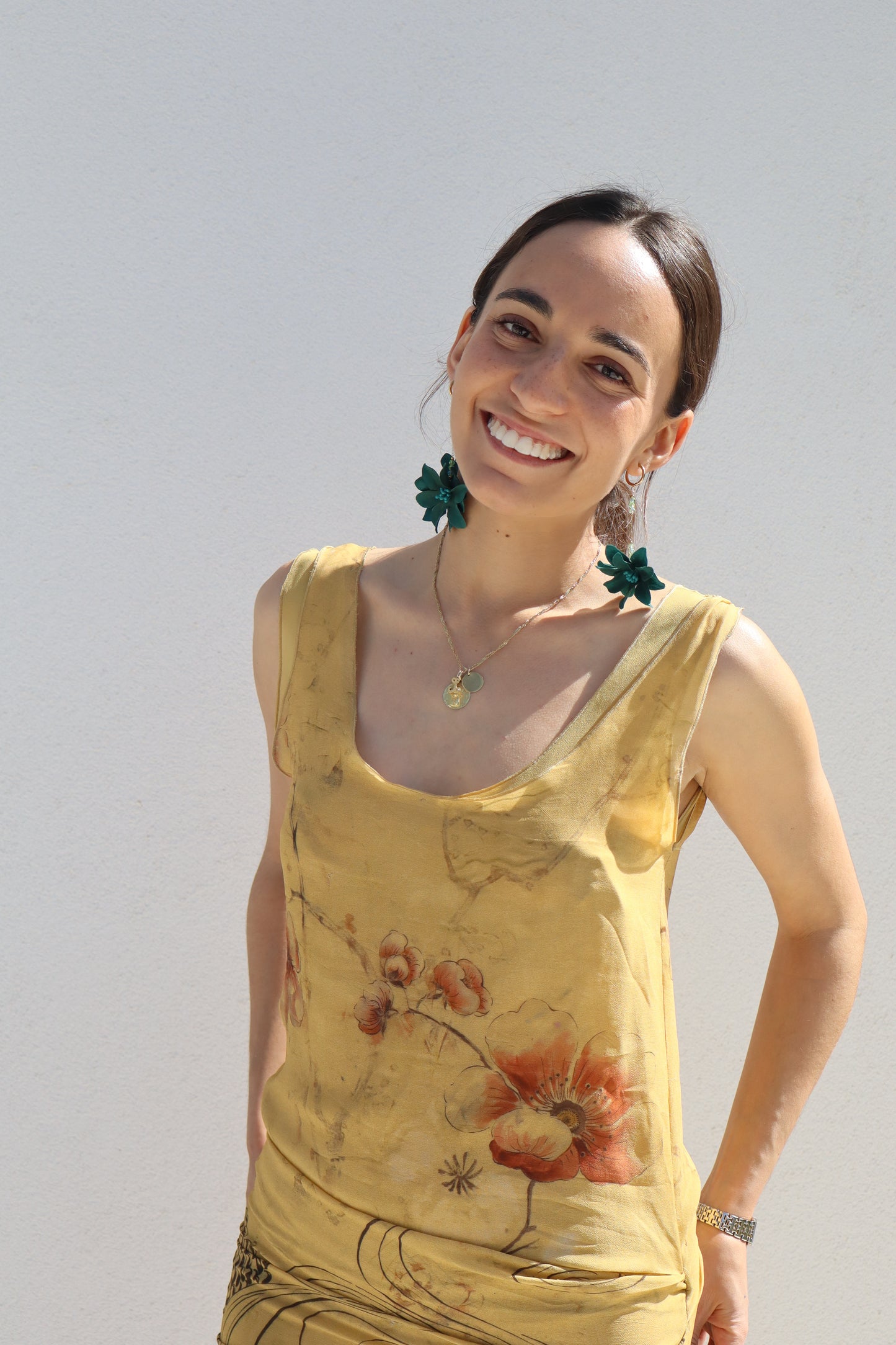 Pendientes Hibiscus Verde